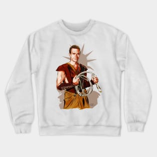 Charlton Heston - An illustration by Paul Cemmick Crewneck Sweatshirt